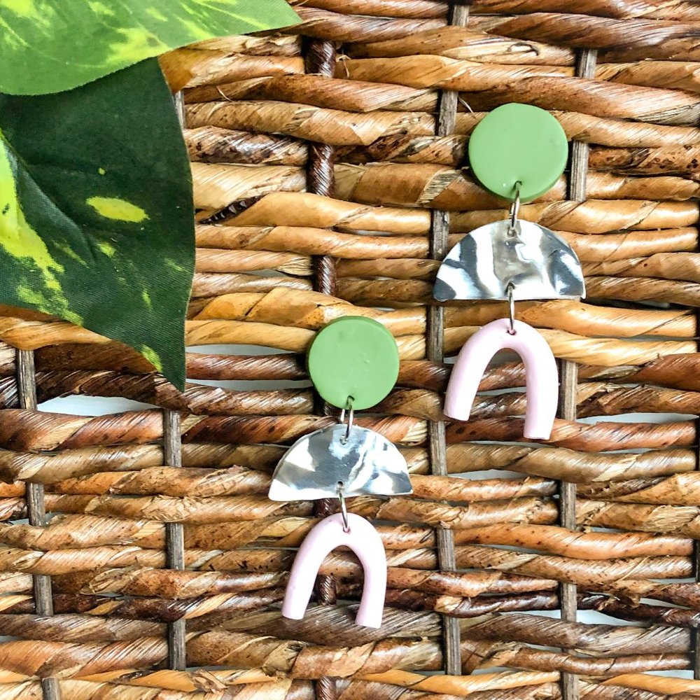 Pastel Marble Handmade Polymer Earrings